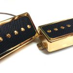 Humbucker Sized P90s Set GOLD COVER BLACK FOIL PAF