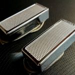 Q pickups Firebird Set Bridge / Neck SILVER Foil Chrome Cover Vintage DeLuxe Fits Gibson Bird