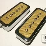 FOIL P90 Soap Bar Pickup SET Bridge and Neck Gold Chrome Electric Custom Guitar by Q pickups