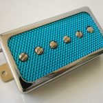 Q pickups Humbucker Sized P90 / P94 Pickup 1pc CHROME COVER BLUE FOIL PAF Fits Gibson Epi Greco Ibanez P90 Tone