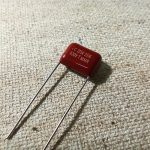 Capacitor .022µF Metallized Polyester Film Red Drop Cap Illinois CDE 22nF 630V