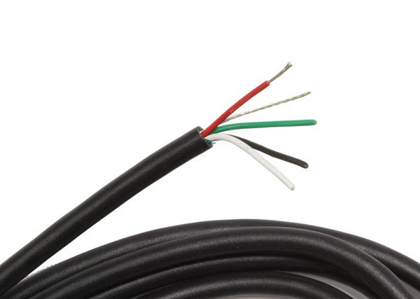 Pickup Hookup Wire 4-conductor + Shield 50cm 20" Guitar 4-wire+ground Cable