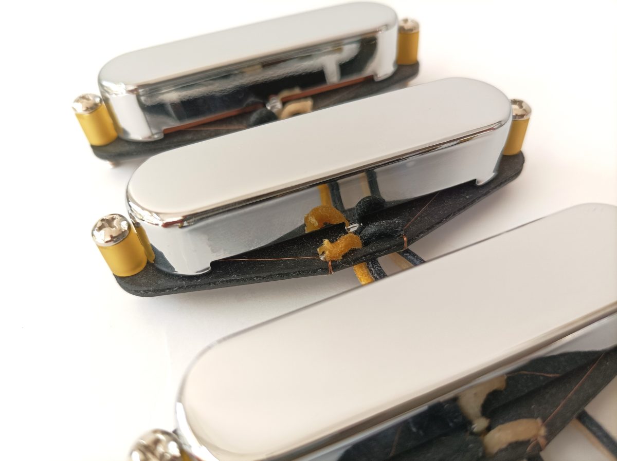 Stratocaster HOT Pickups Nickel-Silver Covers Chrome/Raw Hand Wound Q Custom Strat - Image 1